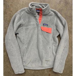 Patagonia Re-Tool Snap-T Fleece Pullover Womens S Gray Coral Outdoor Gorpcore